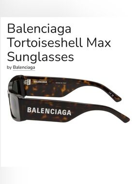 Balenciaga Dark Havana Tortoiseshell Sunglasses with White Logo